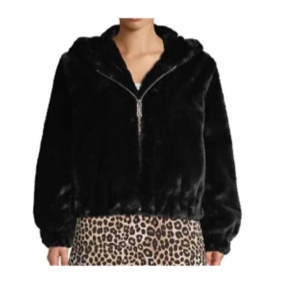 NEW MICHAEL MICHAEL KORS tailored faux fur jacket in black